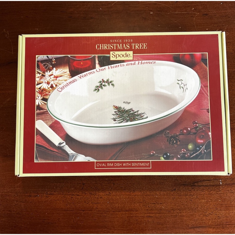 Spode Oval Christmas Tree Serving Dish 12.75"